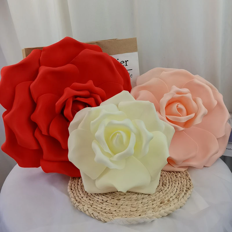 40CM Artificial PE Flower Flat Bottom Foam Flower Wedding Decoration Rose Wall Background Shop Window Decoration Flower