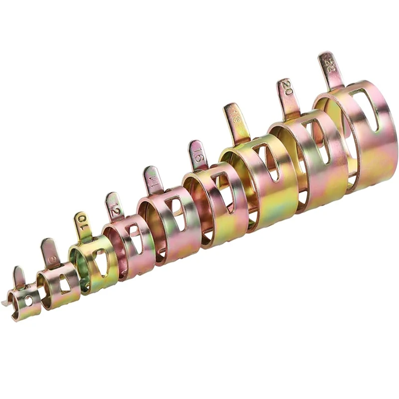 Morsetto per tubo flessibile a molla da 10 pezzi Fascetta per tubo flessibile per carburante Fascetta per tubo in silicone riutilizzabile Morsetto opzionale 5mm--22mm
