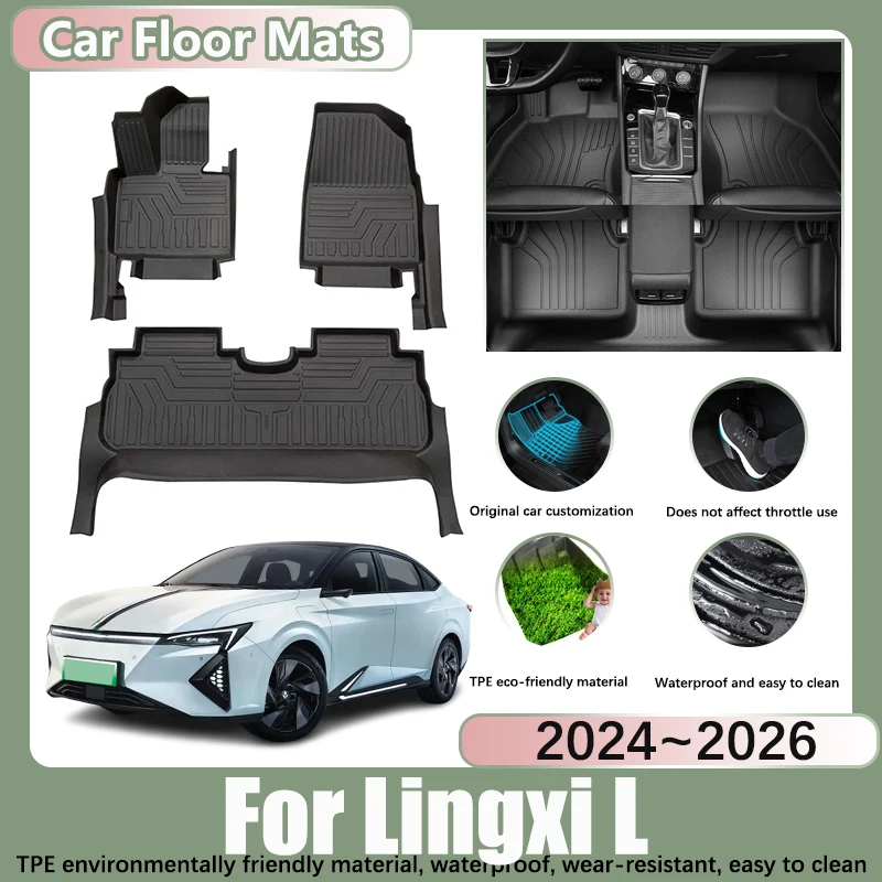 Floor Mats For Honda Lingxi L 2024 2025 2026 LHD 5 Seats Water Proof TPE Material Scratch Resistant Foot Pad Mat Car Accessories