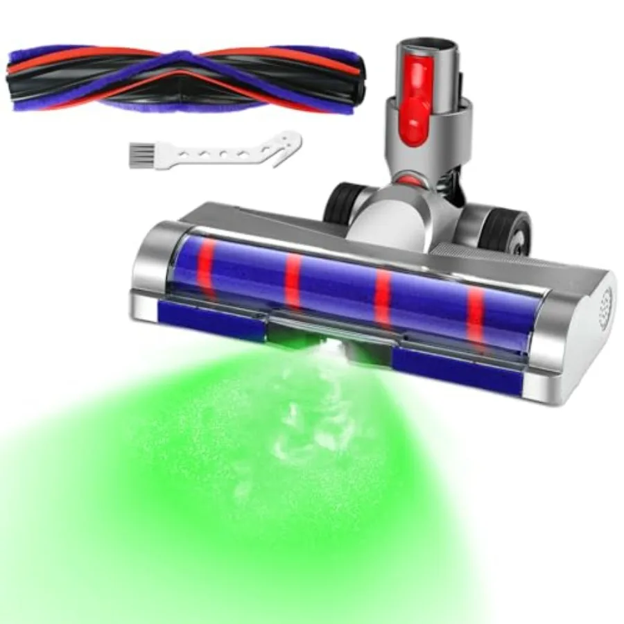 

LED Green Light Head Replacement Parts for Dyson V7 V8 V10 V11 V15 Cordless Vacuum Cleaner, Quick Release LED Light Attachments