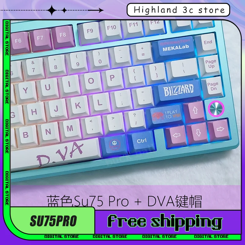 

New Original Everglide Su75pro Magnetic Axis Keyboard Su75 Pro Wired Keyboard/Kit 8k Gasket 0.001mm Aluminium Dual Lamp Keyboard