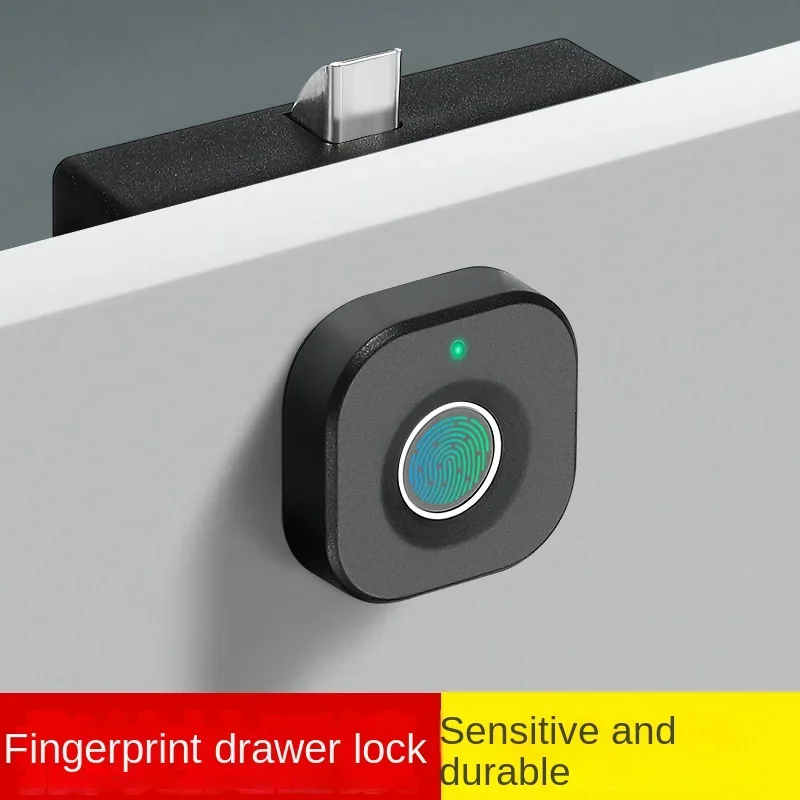 Biometric Fingerprint Lock Black Keyless Cabinet Lock Smart Drawer Locks Anti-theft Door Lock Long Standby Time Door Hardwar