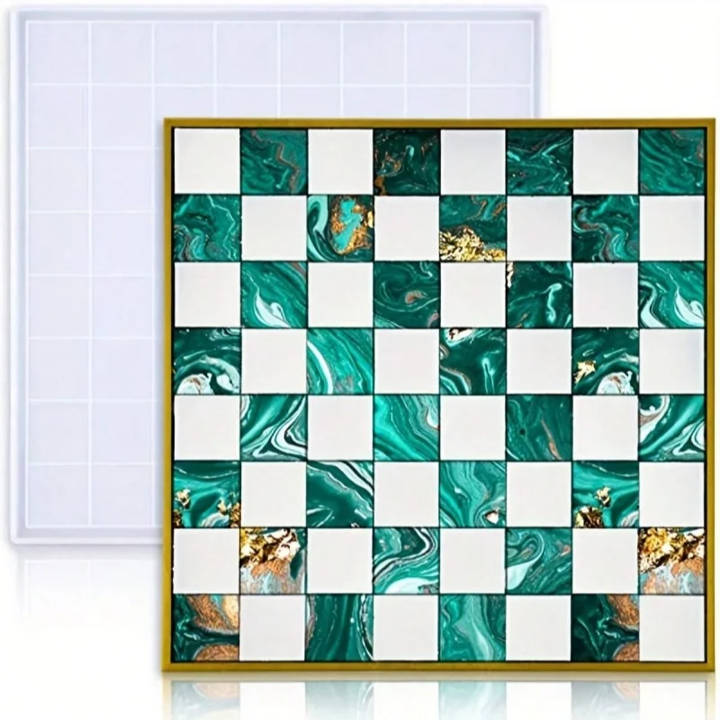 

Шахматная форма, доска для литья из смолы, силиконовая 3D DIY комплект для рукоделия, эпоксидная смола, УФ-гипсовый поднос, держатель для украшения дома, подставка для ювелирных изделий