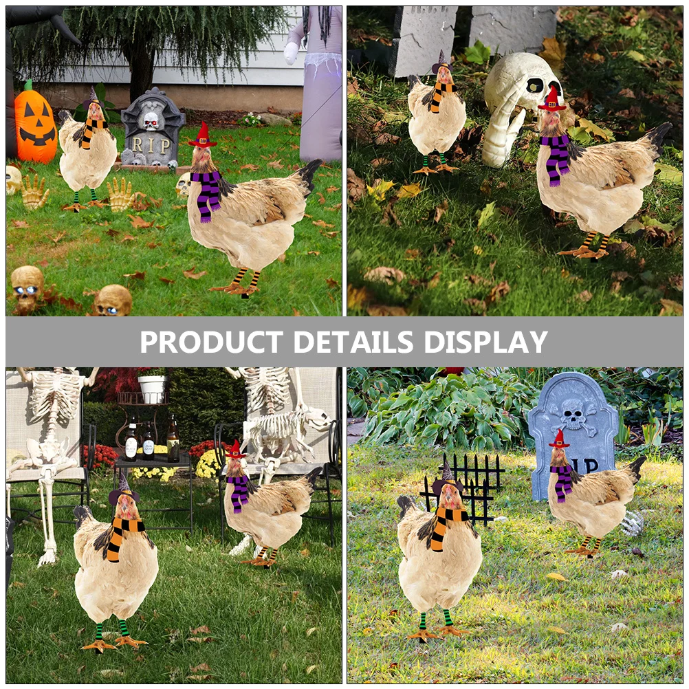 

2Pcs Chicken Yard Sign Garden Stake Acrylic Insert Realistic Lawn Decoration Halloween Outdoor Ornament Halloween Decor