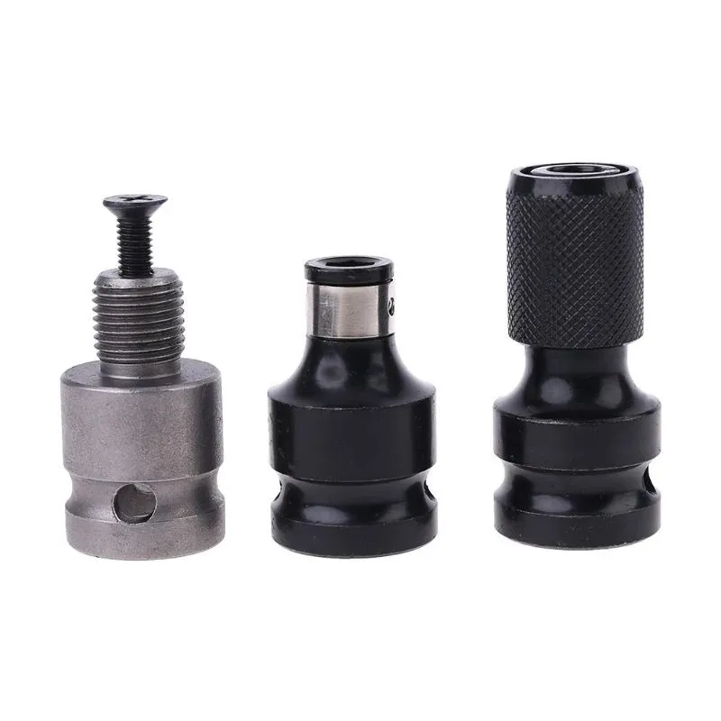 3pcs 1/2 Drill Chuck Adaptor For Impact Wrench Conversion Drill Clamp +batch Head Spring Sleeve + Telescopic Conversion Head