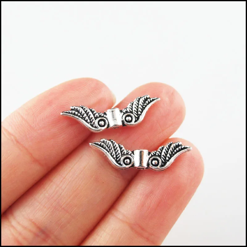 Fashion New Animal Butterfly Dragonfly Wings Angel Charms Tibetan Silver Plated Spacer Beads