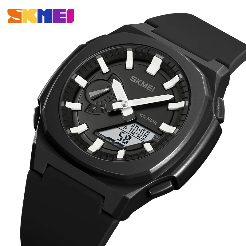 SKMEI Waterproof Watches Men DST World Time Count Down Digital Wristwatches 5 Daily Alarm Chronograph Man Watch Clock 2091