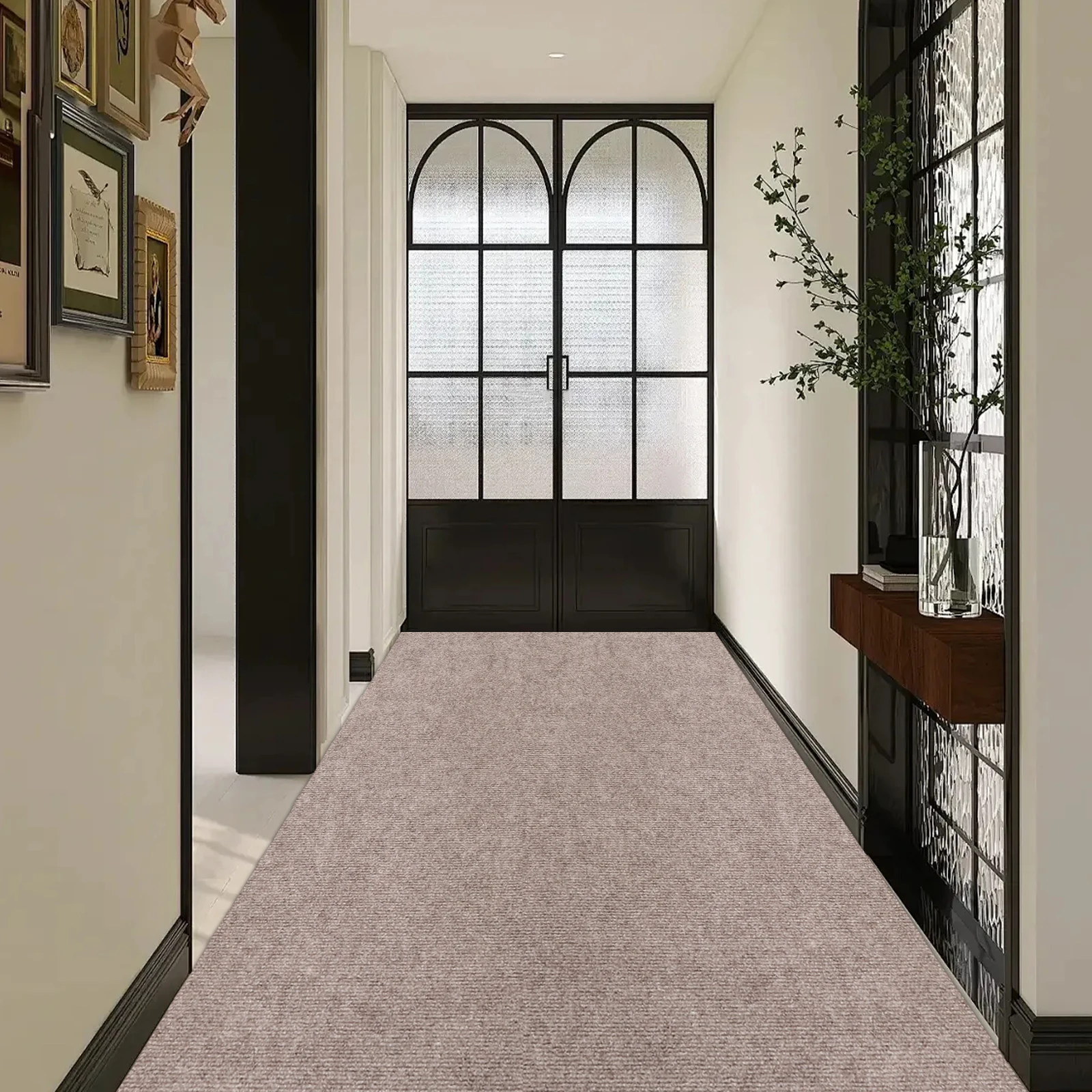 Nonwoven Floor Mat Camel Color 5mm Thick High Absorption Anti-Slip Doormat for Kitchen Door Entryway