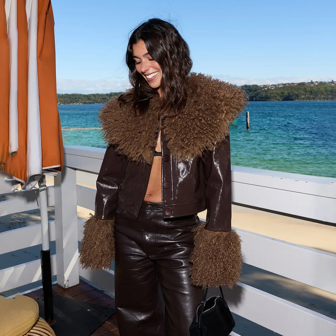 Leather Fur Jacket Sexy Coats Casual Fashion Tops 2026 Women Autumn Winter Clothes Cargo Cyber Y2K Streetwear PU Jackets