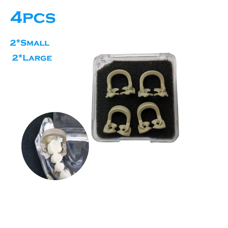 

4Pcs/box Dental Resin Clamping Ring Rubber Dam Clamp Barrier Clip Separator Resin Material Autoclavable Dentistry Material