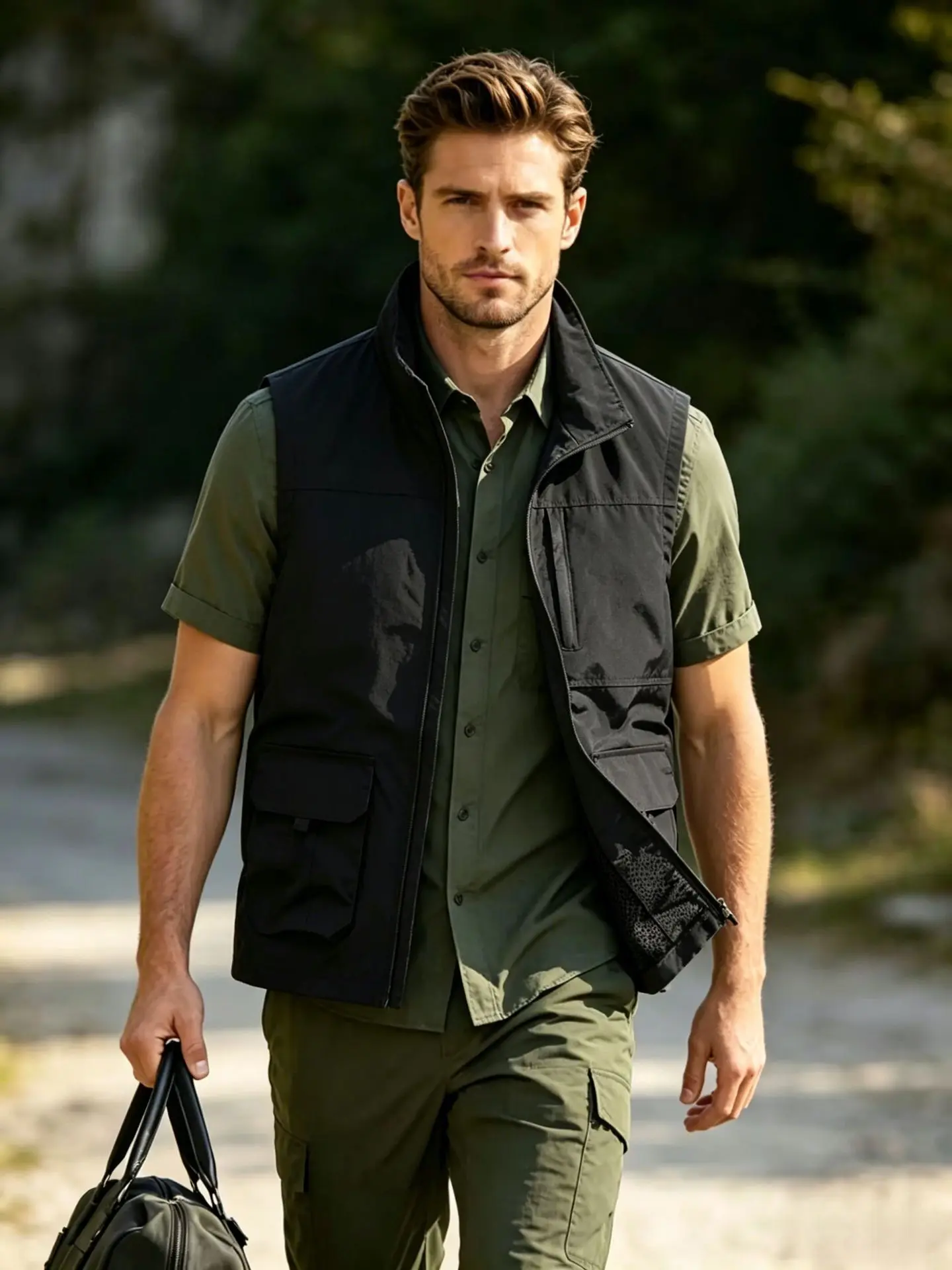 New Summer Men Outdoor Multi Pockets Quick Drying Vests Trendy Casual Sleeveless Jackets Male Outdoor Fishing Vests Waistcoats 5