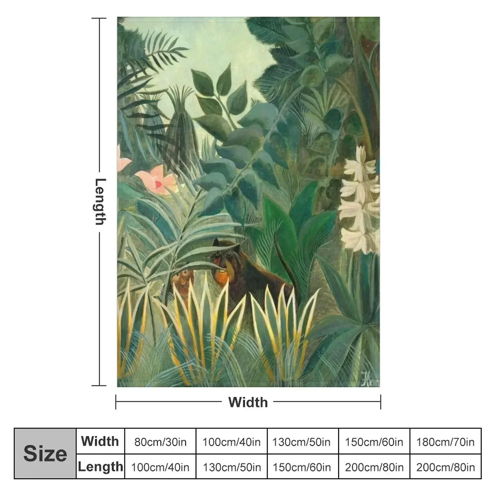 Henri Rousseau The Equatorial Jungle, 1909 Throw Blanket funny gift Large Quilt decorative Kid'S Custom Blankets