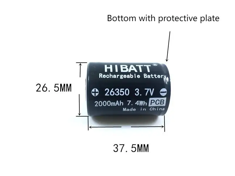 2-4pcs icr26350 סוללת ליתיום נטענת 26350 3.7 נ '2000Mah Raver