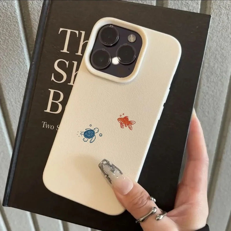 Funda de silicona para teléfono con diseño de tortuga y pez dorado, en colores llamativos, para iPhone 18, 17, 16, 15, 14, 13, 11, 12 Pro Max, X, XS, XR, 15, 16 Plus, Air Cover.