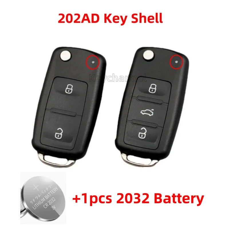 

1pcs 3 Button Car Key Shell 202AD Flip Remote Key Case Hu66 for Golf Tiguan Polo Candy Jetta Touran Skoda Seat Leon 5K0837202 AD