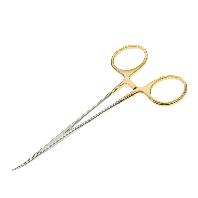 Braçadeira hemostática fina do saco plástico do olho, Micro-vascular, pálpebra dobro do cotovelo, braçadeira gorda de aço inoxidável, 12.5cm