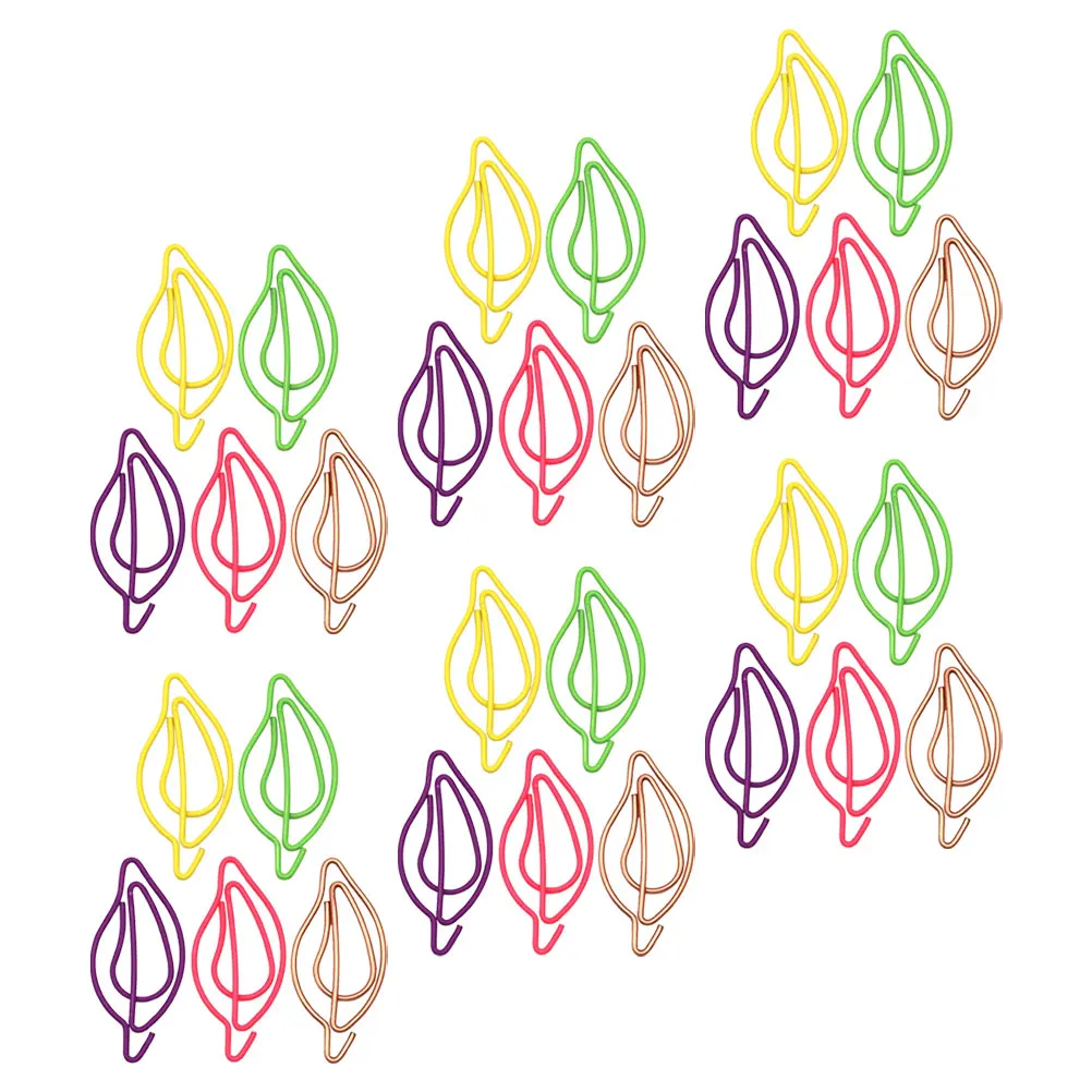 

70Pcs Metal Small Leaf Shaped Paper Clips Creative Bookmarks For Notebooks Planners Scrapbooks Envelopes Memos Office Supplies