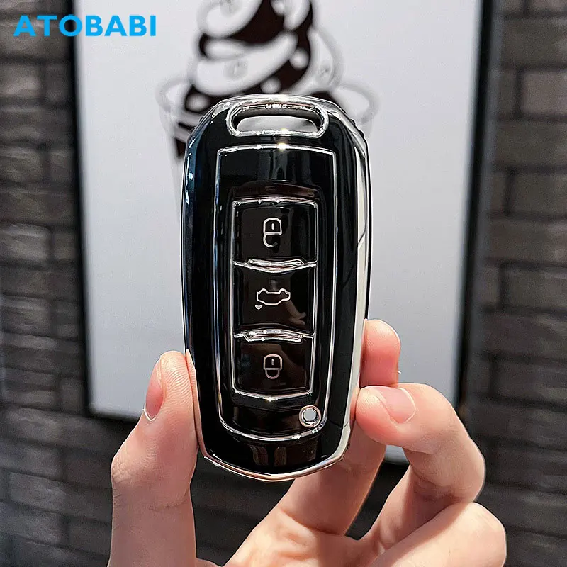 TPU Car Key Cover Skin For Geely 2018 2019 2020 Atlas Emgrand X7 GS GT Boyue Remote Fobs Shell Protector Cases Auto Accessories