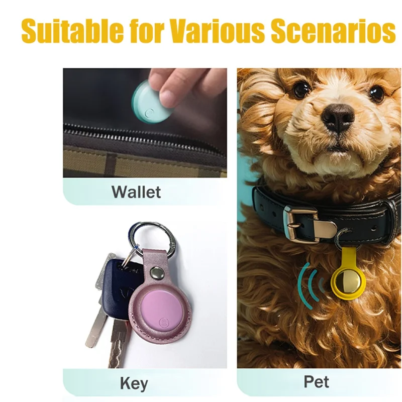 Smart-Smart Airtag Bluetooth GPS Tracker Mini Locator Pet Key Finder Air Tag Tracker برتقالي
