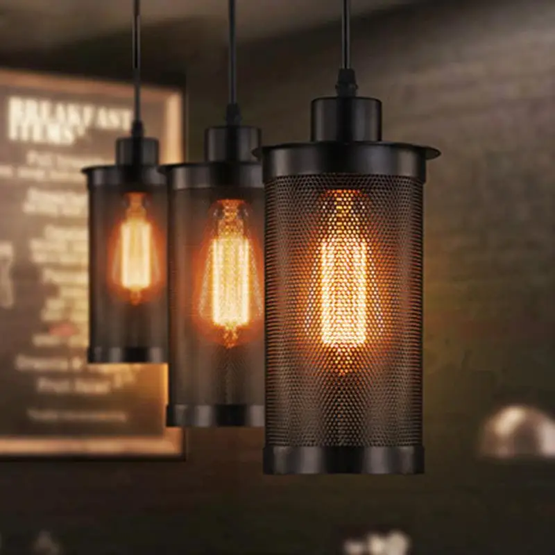 American retro industrial style simple lamps restaurant bar iron porch aisle Edison single head small chandelier