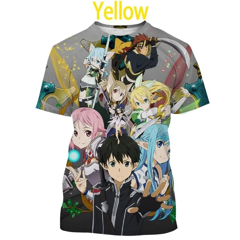 New Sword Art Online Anime Tee 3D Kirito/Yuuki Asuna Print T-shirts Men Women Short Sleeve Tops Fashion Harajuku Style t shirts