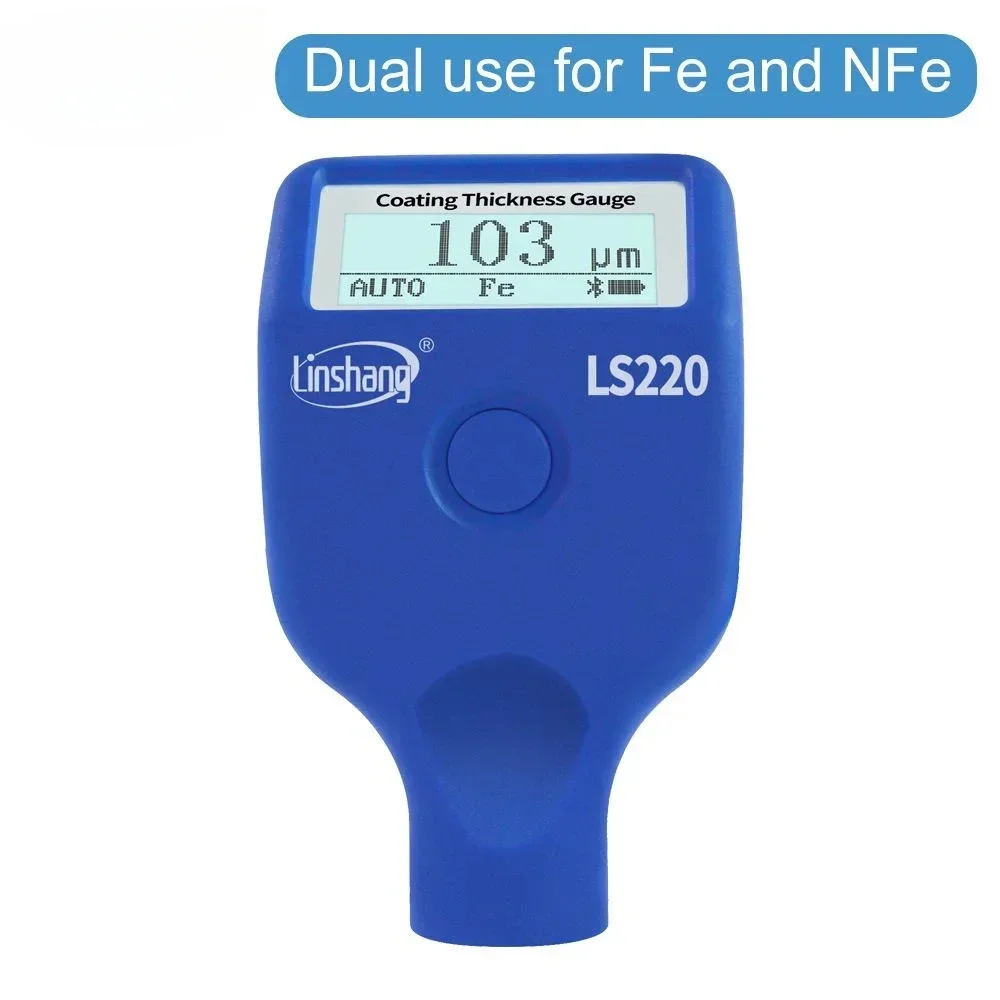 Linshang LS220 Kfz-Autolackmessgerät, galvanisiertes Metall-Beschichtungsdickenmessgerät für die Automobilmalerei, 0–2000 um Fe und NFe