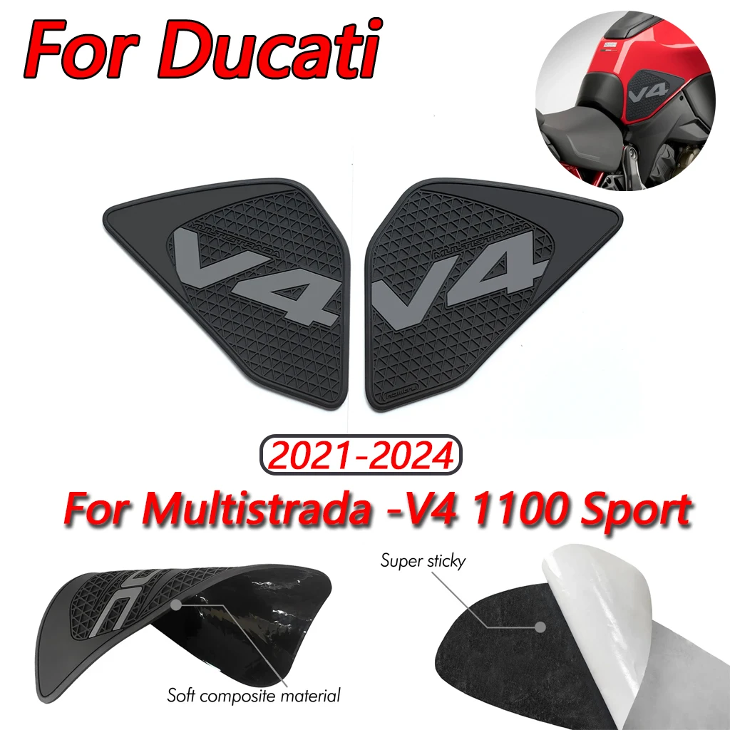 

For Ducati Multistrada V4 1100 Sport 1100S 2021-2024 Motorcycle Fuel Tank Mat Side Grip Non slip Stickers