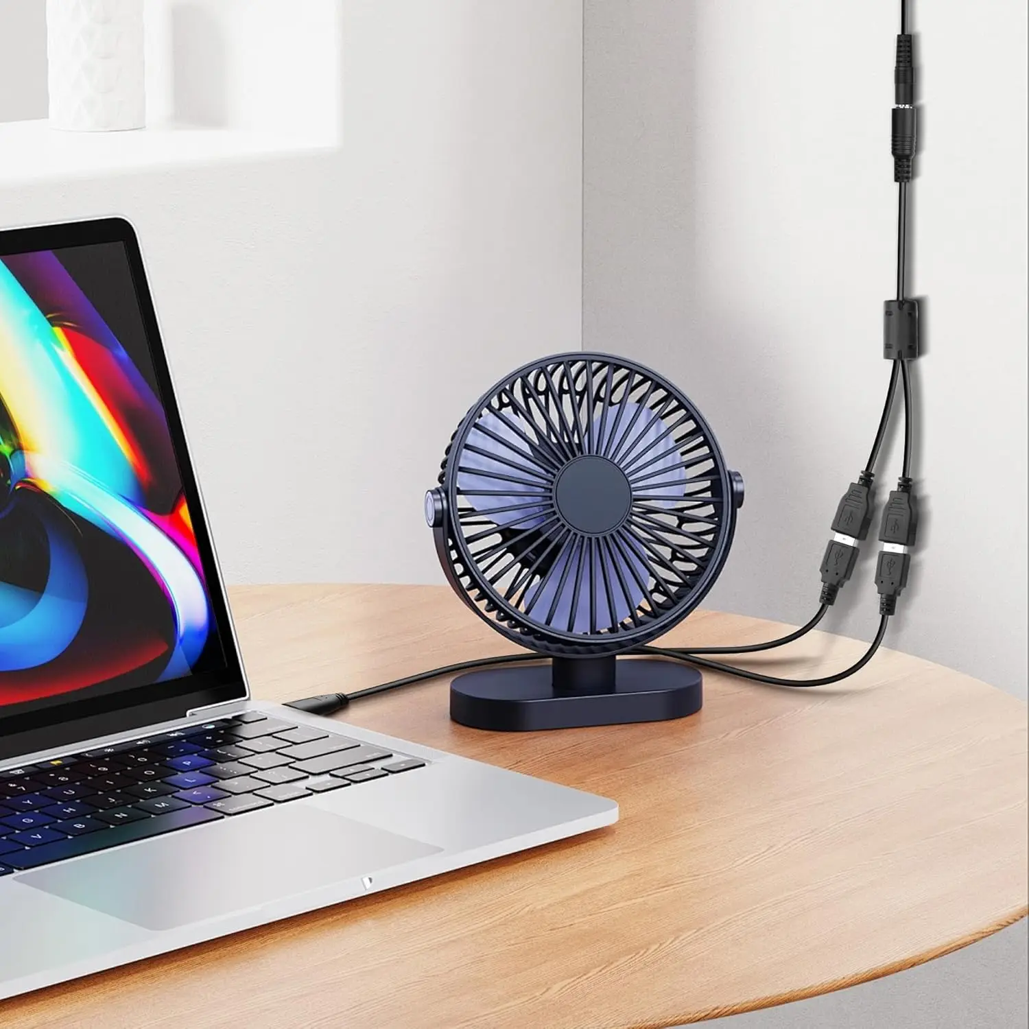 DC 3.5mm X 1.35mm Female to 2 Dual USB A Female Power Charging Y Splitter Adapter Cable Router LED Light Strip Phone Camera Fan