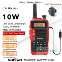 Baofeng 10W 8W Walkie-Talkie 10KM UV-5R+Plus Red Radio 10 km Upgrade of UV-5R UV-10R Two Way Radio with USB Charging H/M/L Modes
