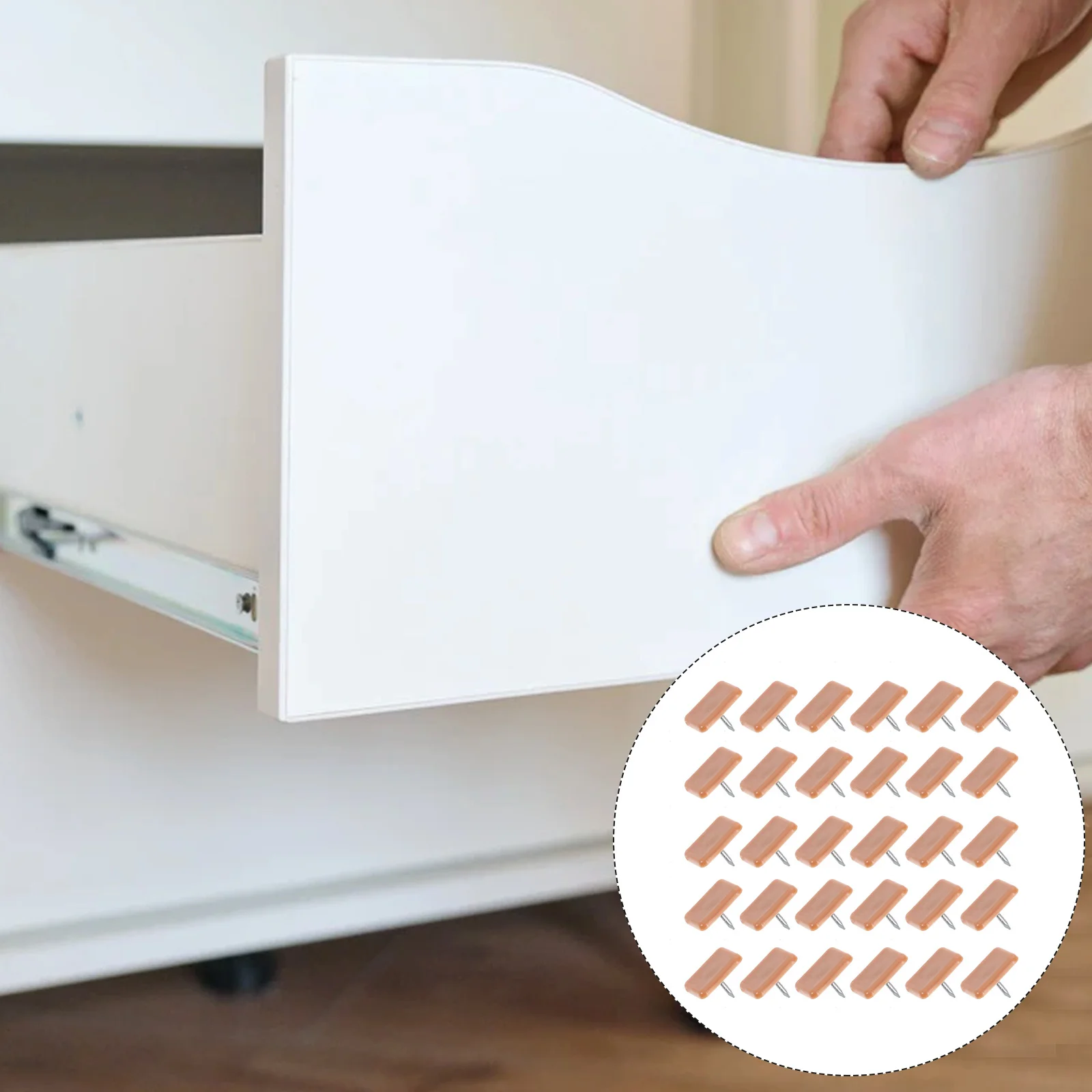 

40Pcs Rectangular Plastic Sliding Nail Home Drawer Smooth Slide Reduce Friction Durable Safe Convenient Installation