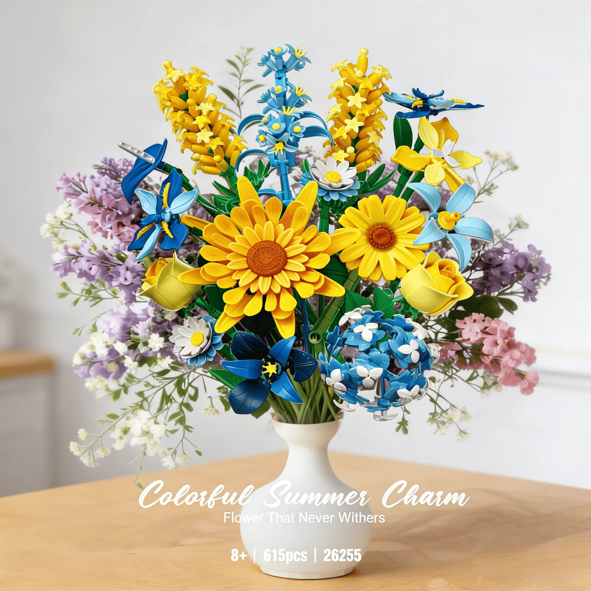 

NEW 1000 PCS Sunflower Creative Romantic Building Blocks Flowers Bouquet Vase Model Bricks Set Home Decoration Kids Toys Gifts