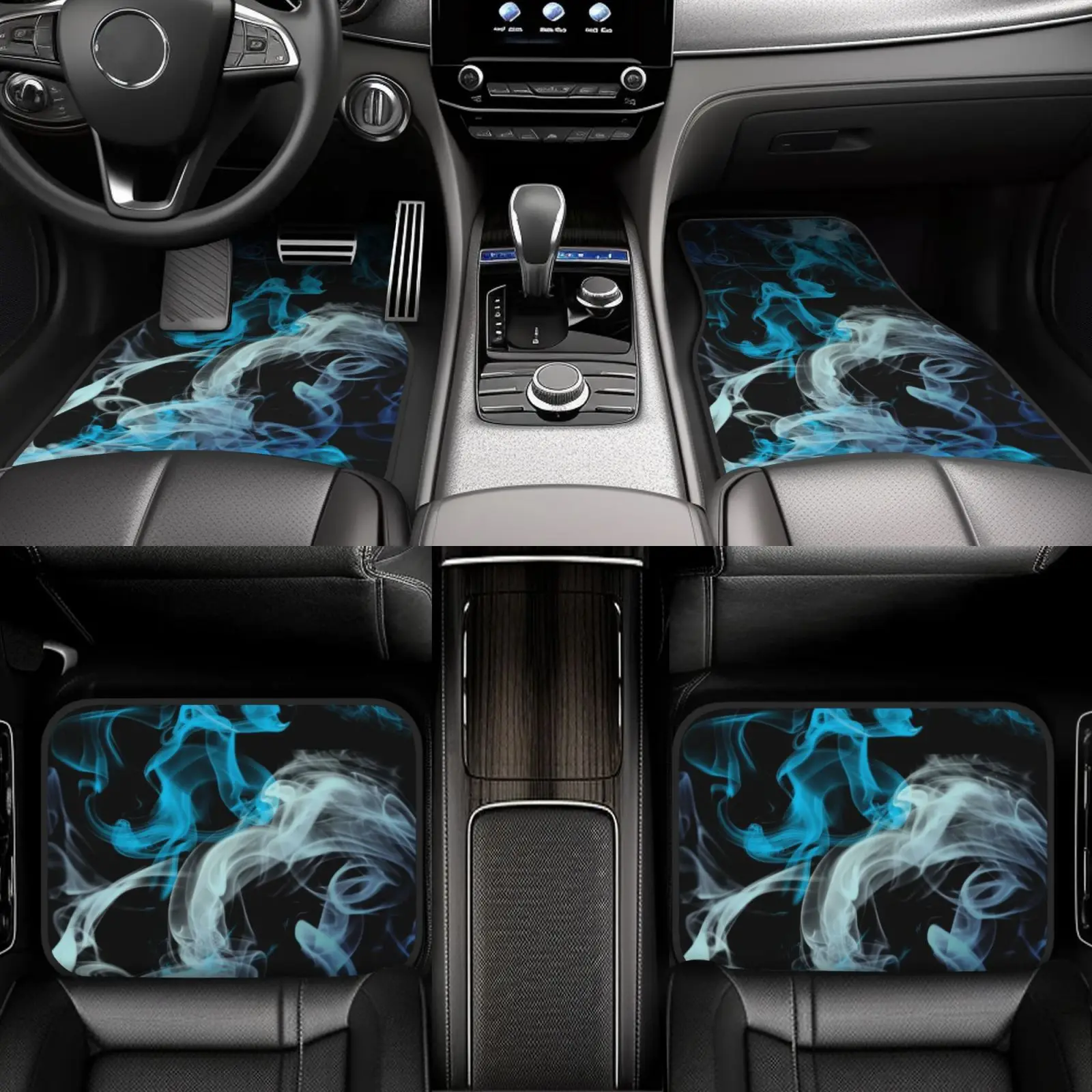 4pcs Universal Car Mats- High-Density - Stylish Prints- All-Season- Easy Installation& Washable