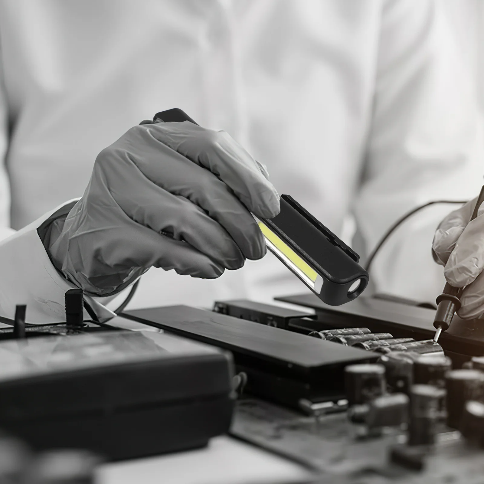 

Cob Led Work Portable Pocket Flashlight Rotating 120° Magnetic Strip For Electronics Repair Emergency Auto Workshop