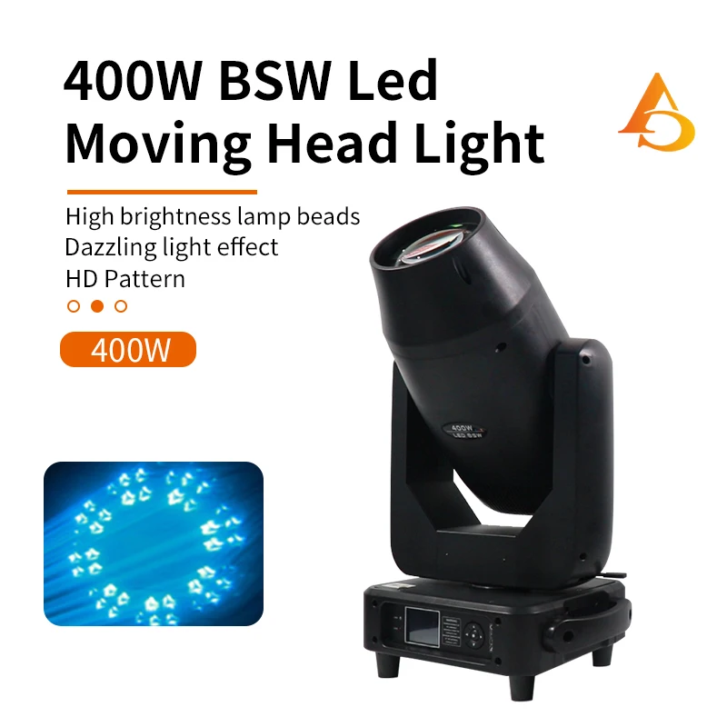 

400W Moving Head Light LED Beam Zoom Spot Wash With Fog Prism Stage Effect DJ Disco Party Club Christmas Lighting