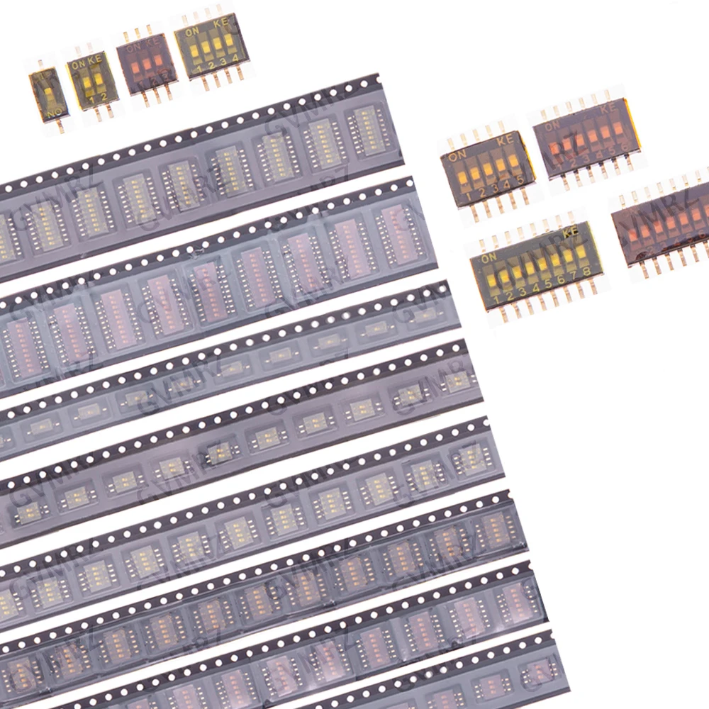 5PCS 1.27mm Pitch DIP Switch IC Module, 2-10 Pin Slide Toggle Switch Array for PCB Mounting Integrated circuit