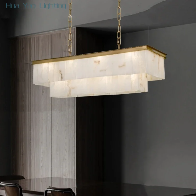 Light Luxury Marble Living Room Pendant Lamp Designer Modern New Chinese Style Minimalist Bedroom Household Kitchen Ceiling Lamp
