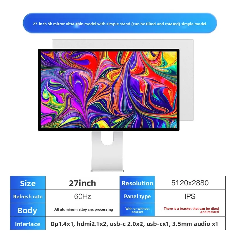 KUYCON G27P 27-inch 5K Monitor | 5120x2880 IPS 1ms Display | Type