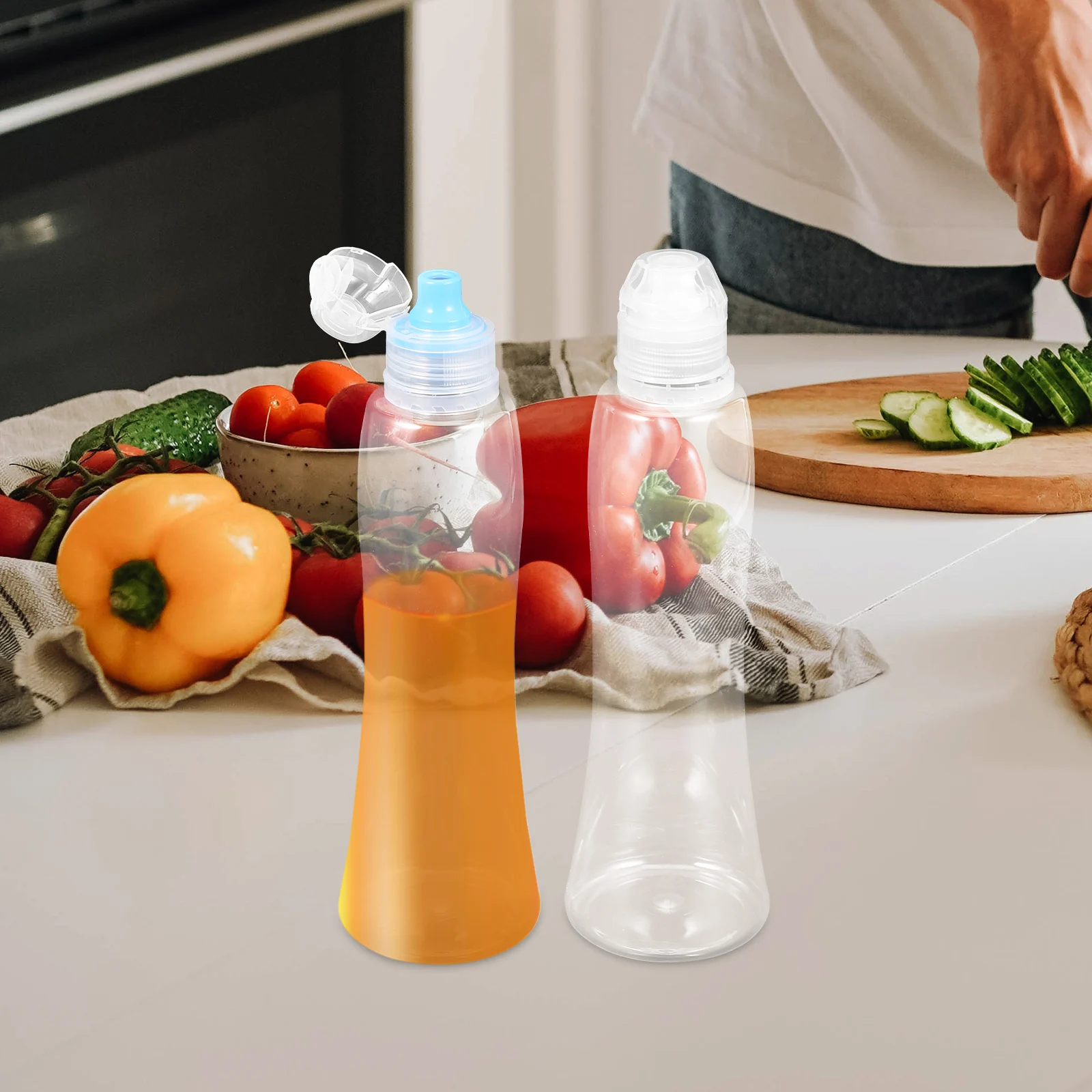

4pcs Honey Bottle Transparent Leak-proof Squeeze Condiment Bottles Refillable Sauce Storage for Kitchen Picnic for Sauces