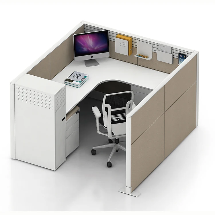 Modular Executive Workstation 4 Person Office Desk Cubicle System Aluminum Frame Open Plan Bench For Commercial Project