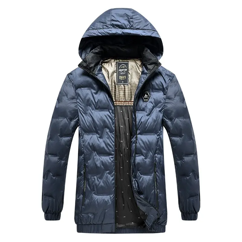 2024 Autumn and Winter Fashion Solid Color Thick Warm Hooded Padded Jacket Men's Casual Loose Large Size High-Grade Coat XL-5XL