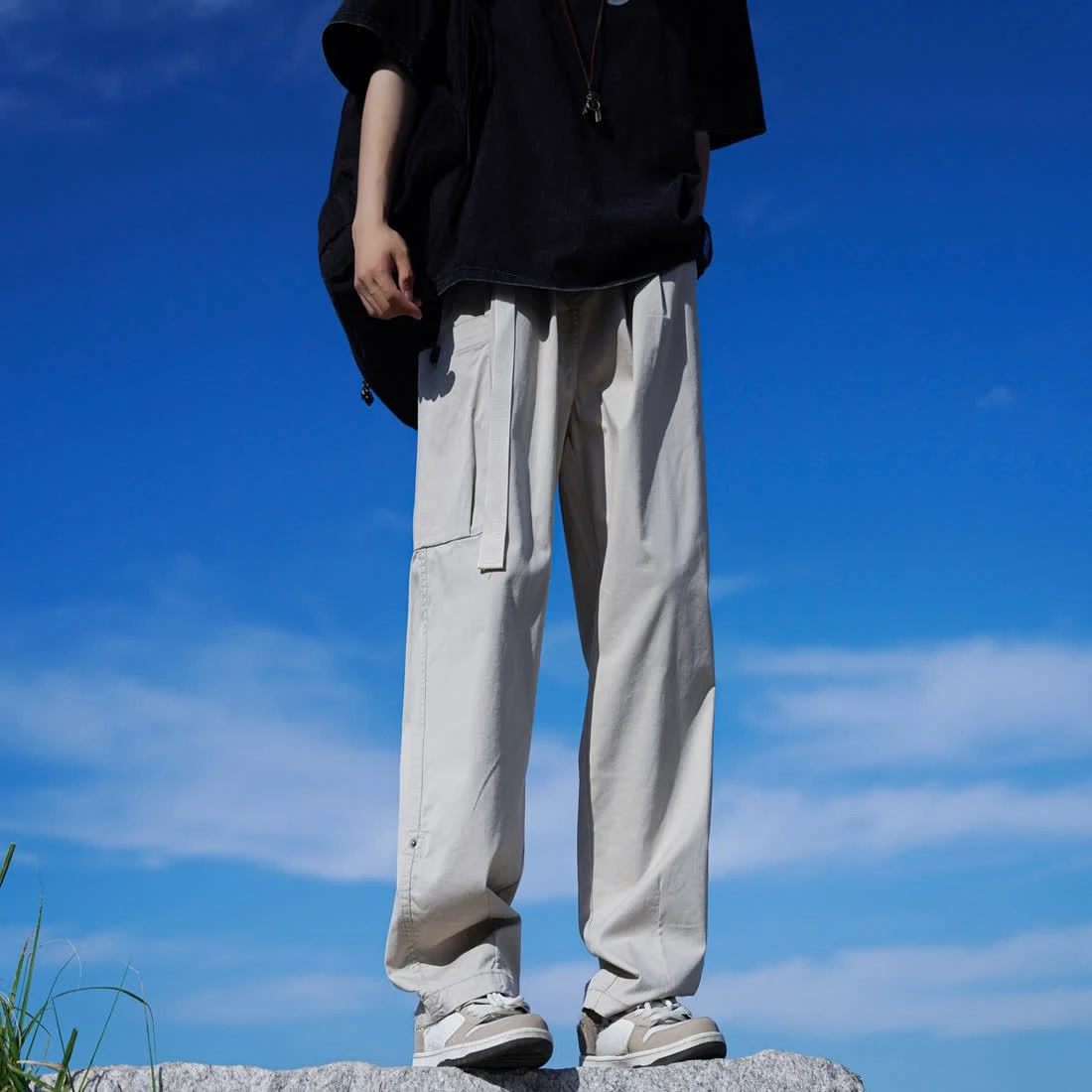 

Grey Trousers Man Wide Joggers Baggy Street Fashion Emo Nylon Cheapest Long Cheap High Quality Y2k Vintage Cargo Pants for Men