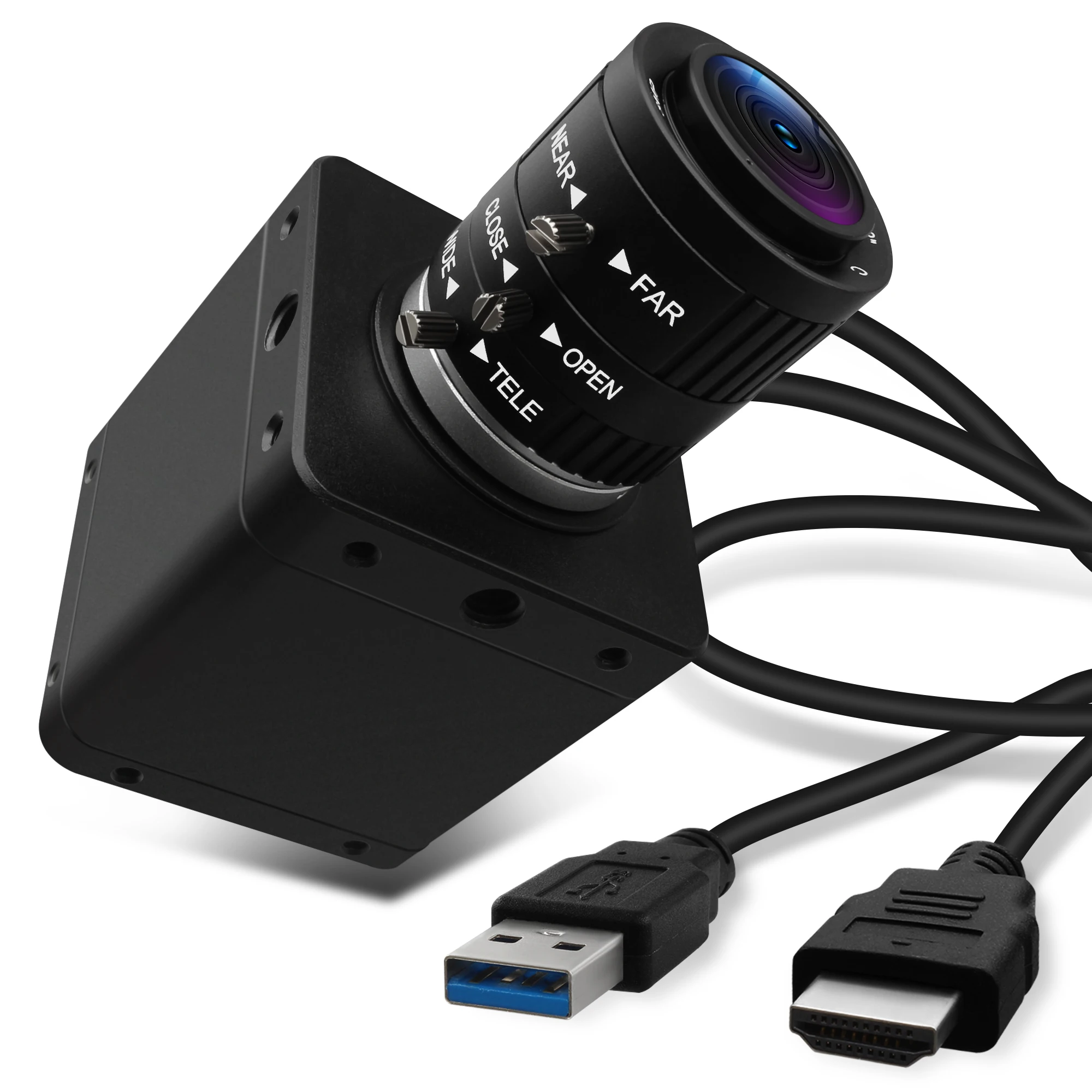 ELP 4K USB 3.0 HDMI USB Camera, H.264 Full HD 60fps Video with IMX678 Sensor, 3X Manual Optical Zoom, Low Light Correction, W