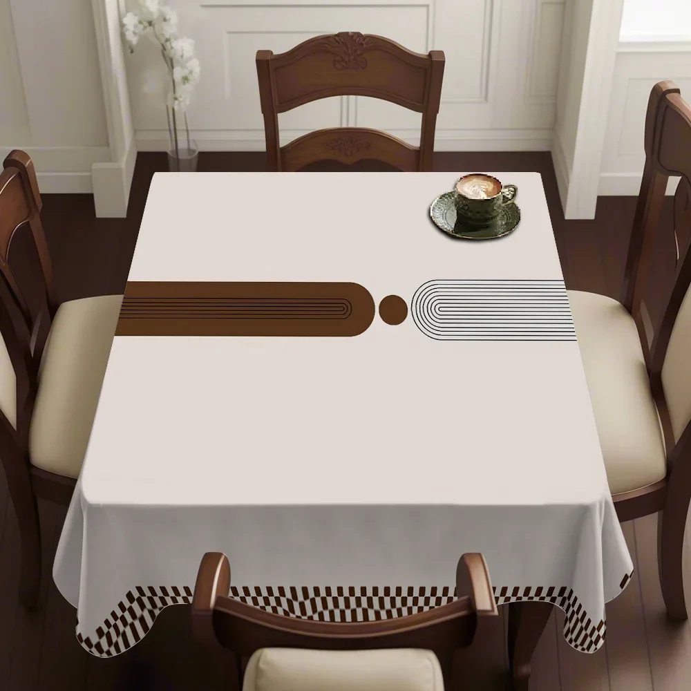 1pc, simple floral print pattern, new square tablecloth, luxurious and high-end square tablecloth yzb
