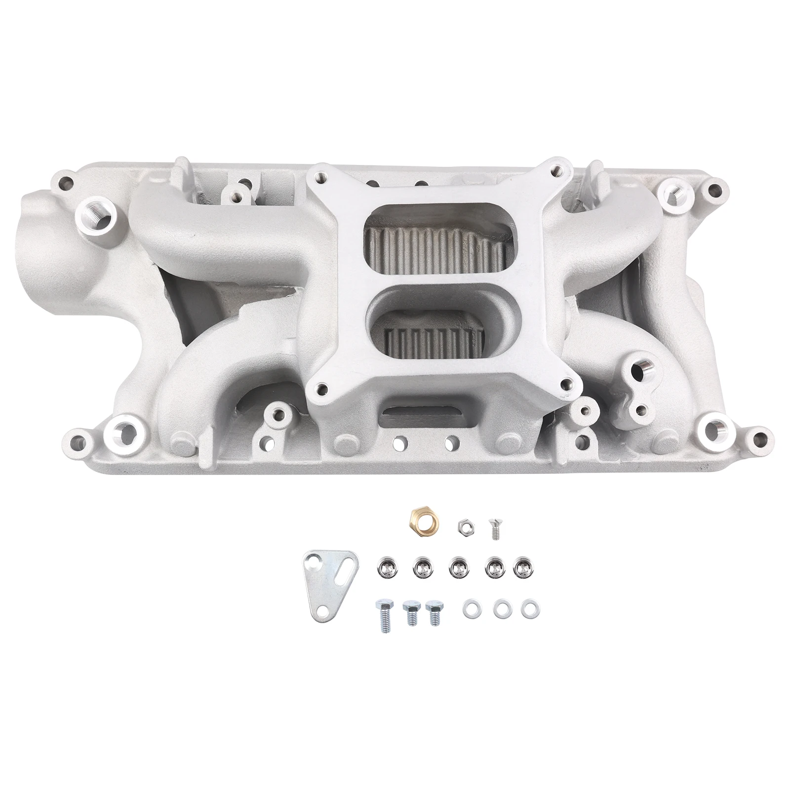 Aosu for SB 260-302 V8 Dual Plane Air Gap Aluminum Intake Manifold-New High Performance Retrofit/Upgrade for Vehicle