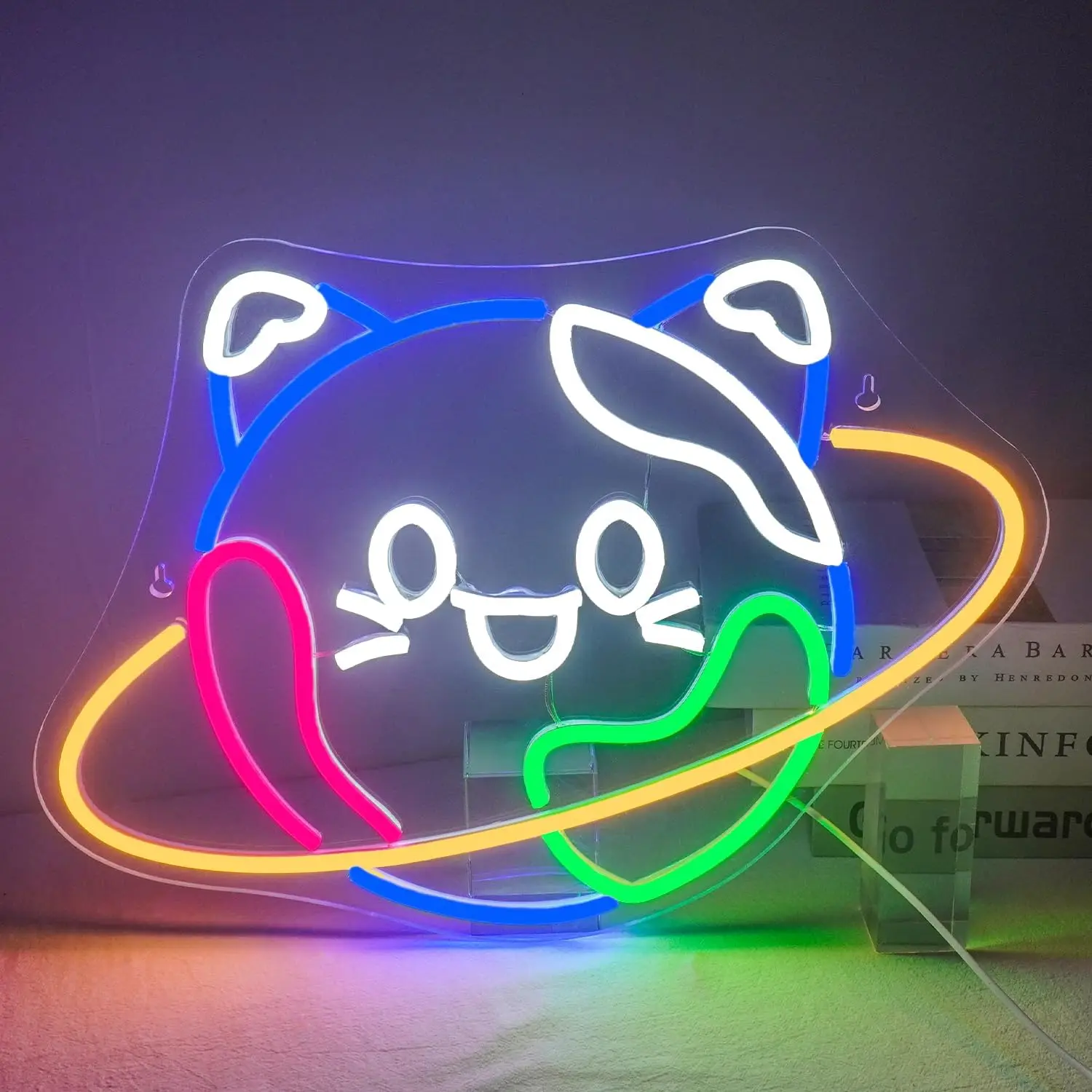 

Planet Cat Неоновая вывеска USB Светодиодный неоновый свет для спальни Игровая комната Зоомагазин Домашний декор День рождения Рождественский подарок Ночник