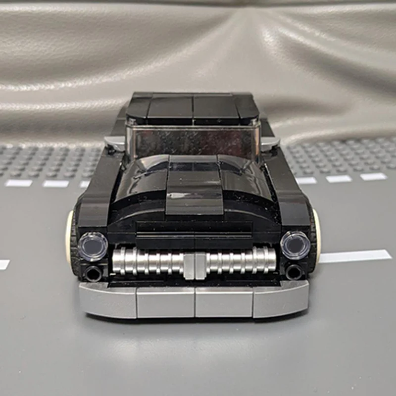 

City Car Model MOC Building Bricks Black Retro Modified Coupe Modular Technology Children Holiday Gifts Assemble Toys Suit