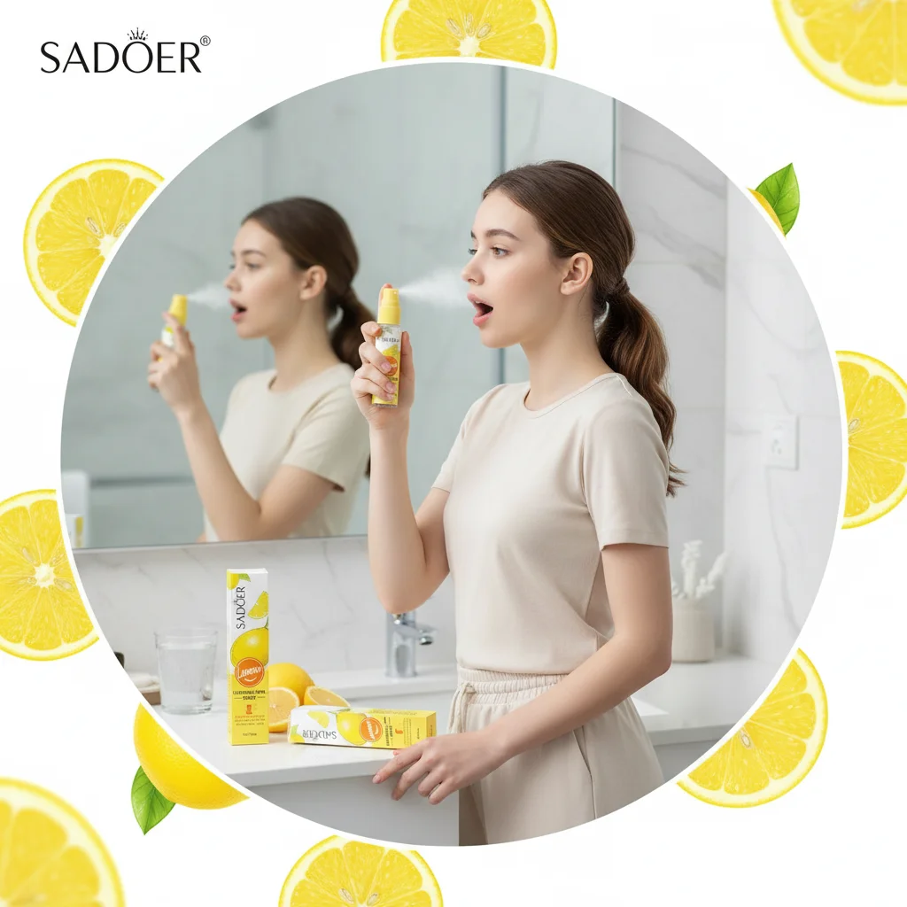 Spray bucal fresco de limón, 18ML, aliento fresco, elimina el mal aliento, desodorante en aerosol, fragancia portátil persistente sin Alcohol