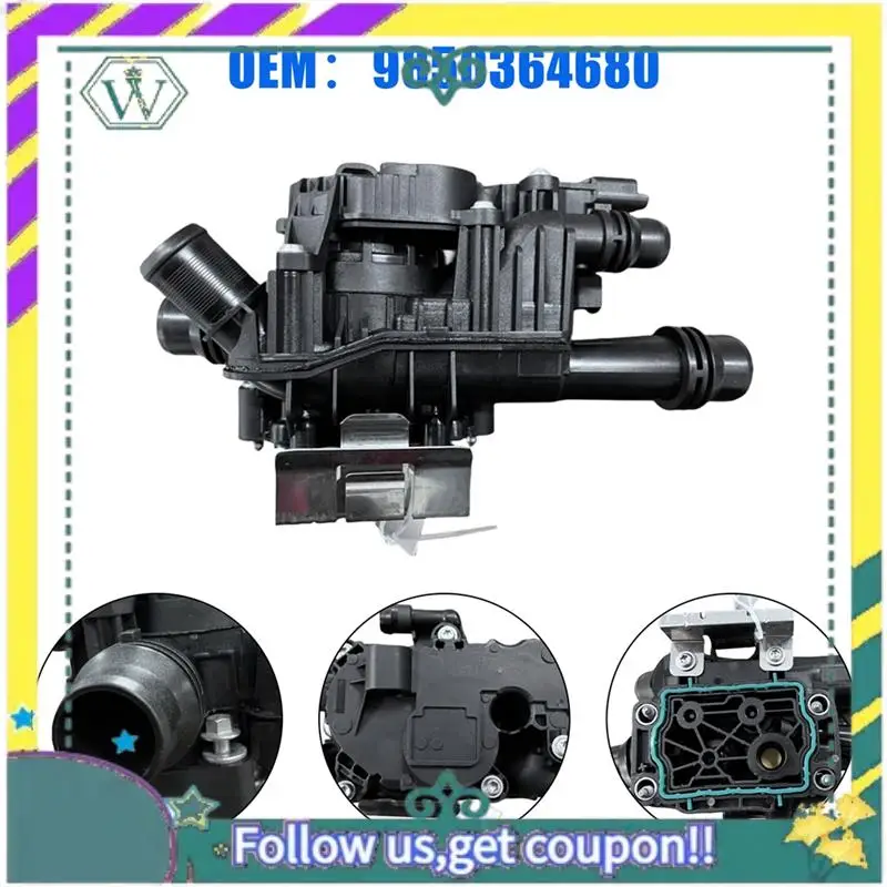 

Upgraded 9850364680 Engine Coolant Thermostat Housing For 208 3008 508 Citreon C3 C4 DS Spare Parts 9803549480 3642484 8