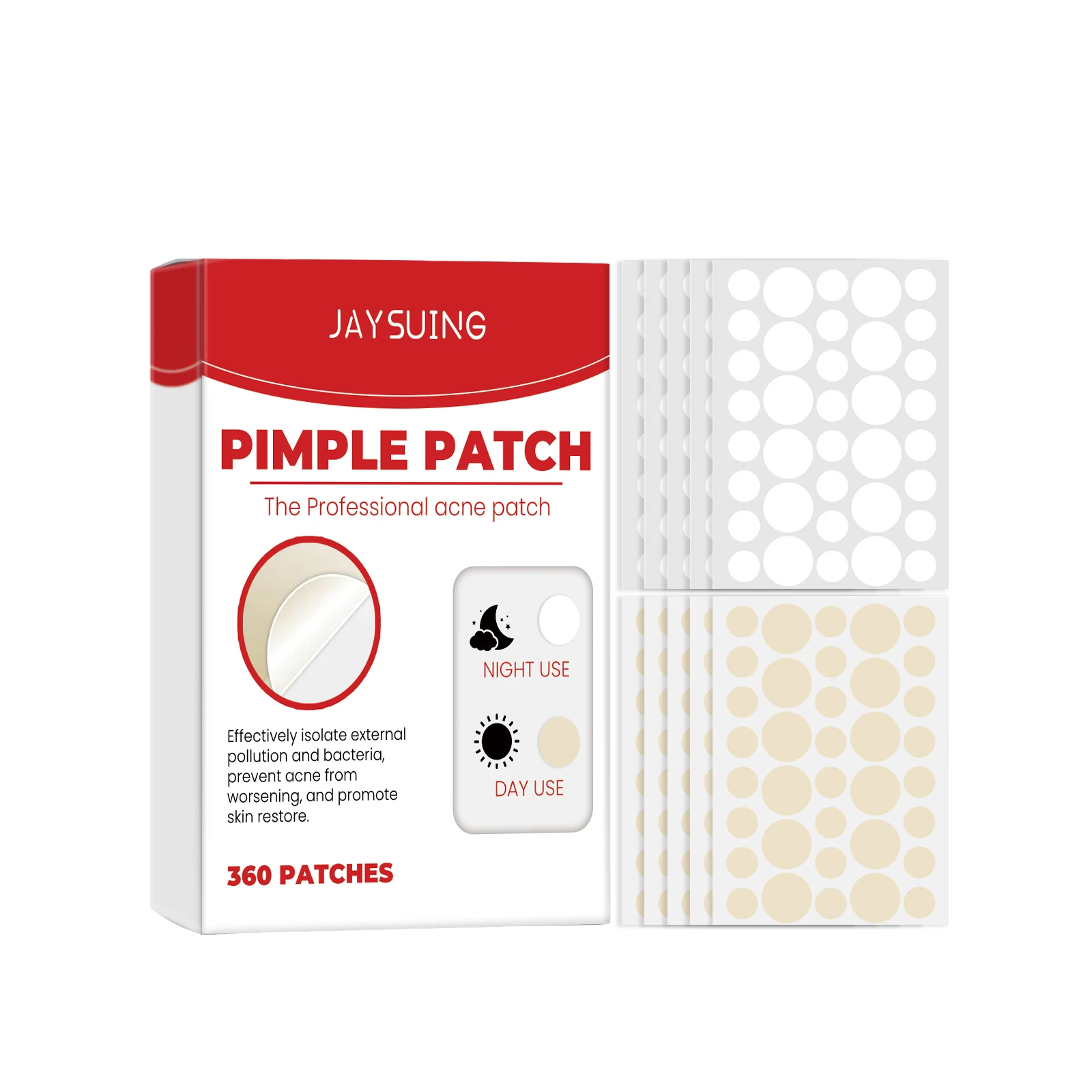 

Jaysuing Day And Night Facial Acne Patch Repair Facial Skin Oil Control Clear Mild Acne Cleansing Patch