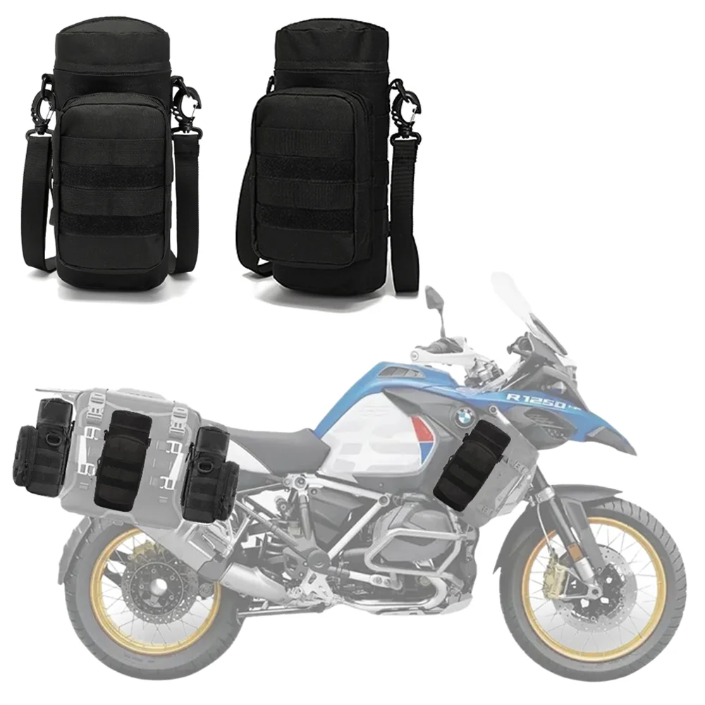 Motorcycle Bottle Holder Motor Insulated Kettle Bag Quick Release Water Cup Holder With MOLLE System On Motorbike Bag